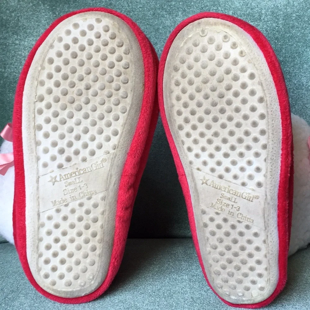 American girl slippers size 1/3 red and‎ white